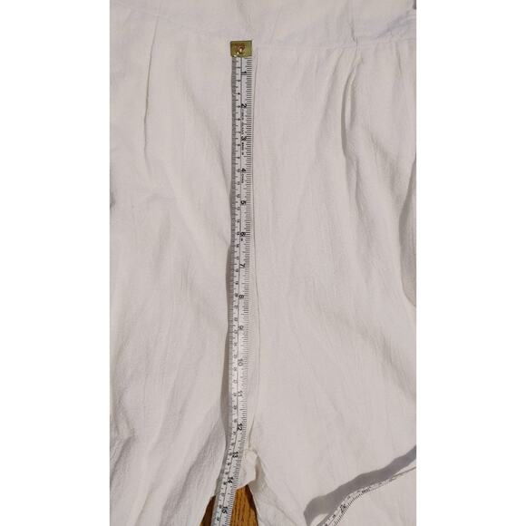 Saint + Secrets Linen Ruffle Apron Front Jumpsuit Tie Waist Soft White Womens L - Picture 9 of 10